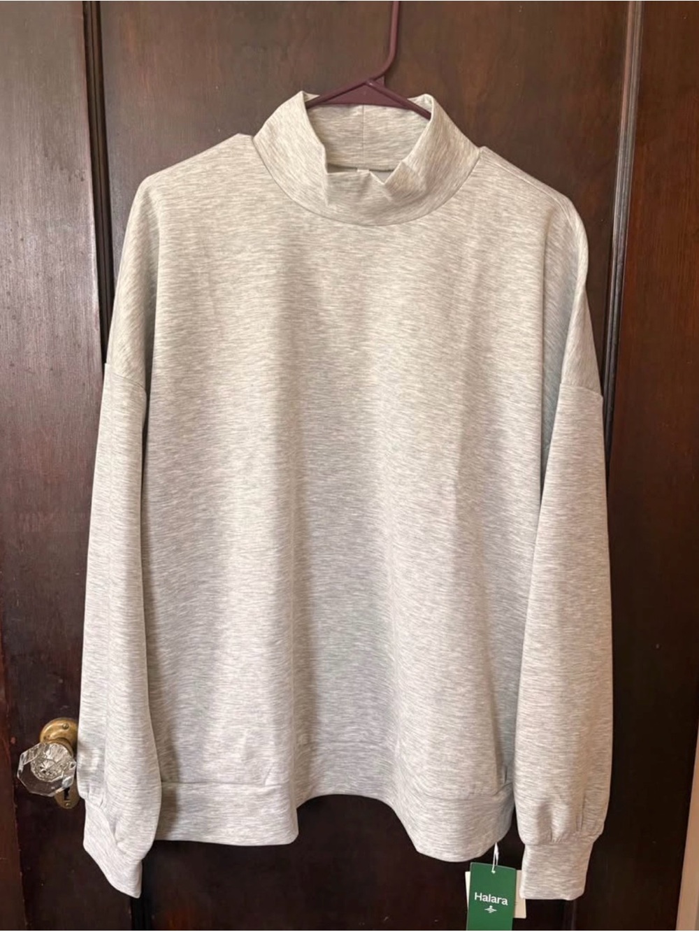 Halara Men's Light Gray Mock Neck Sweater